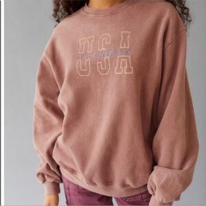 Urban Outfitters embroidered brown California crewneck Sweatshirt size large